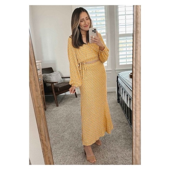 Rhode x Target Yellow Long Sleeve Crop Top Maxi Skirt Two Piece Set Size L NWT - Picture 6 of 14